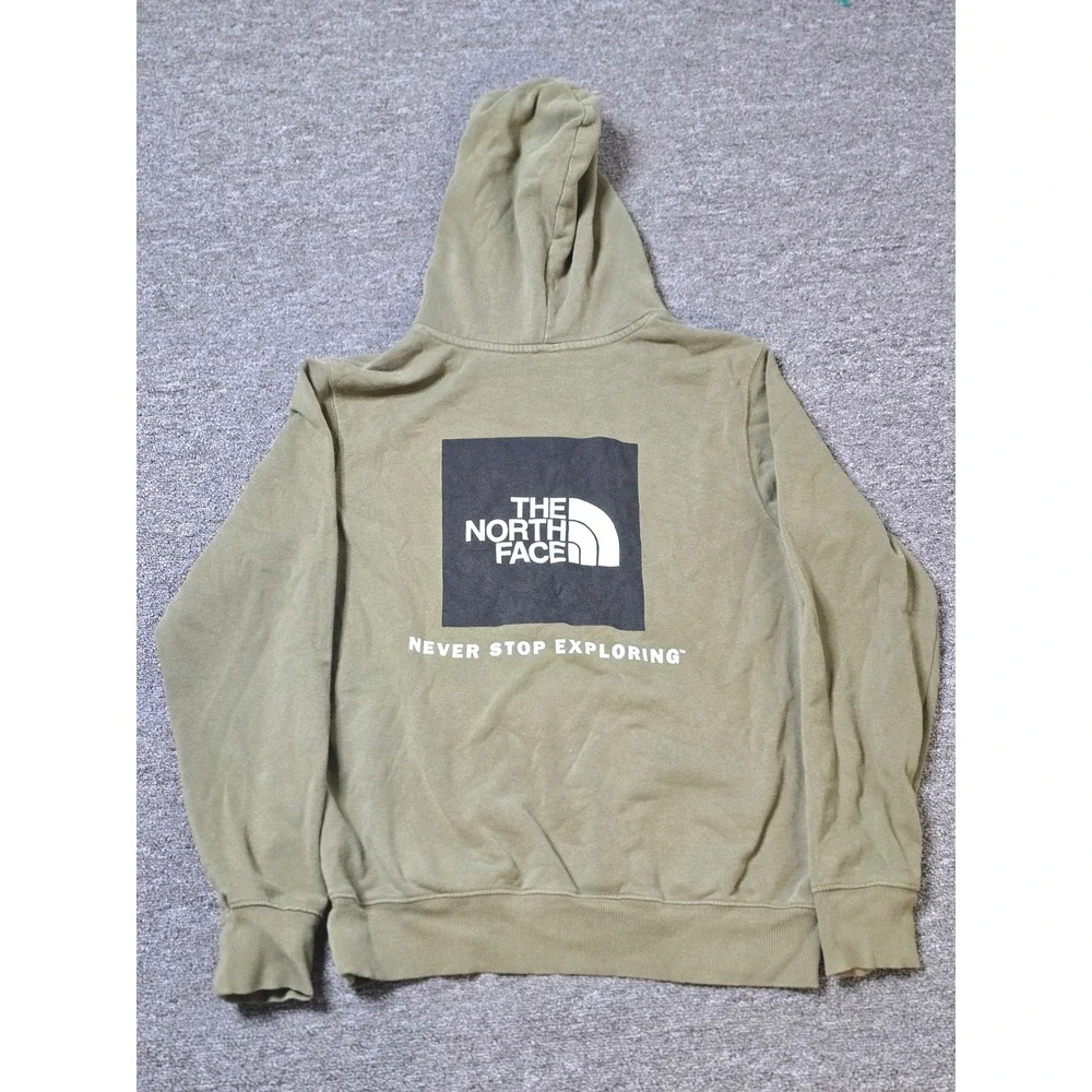 The North Face Olive Pullover Hoodie with White Logo